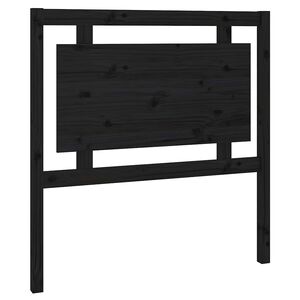 vidaXL Wezgłowie ł&oacute;żka, czarne, 95,5x4x100 cm, lite drewno sosnowe