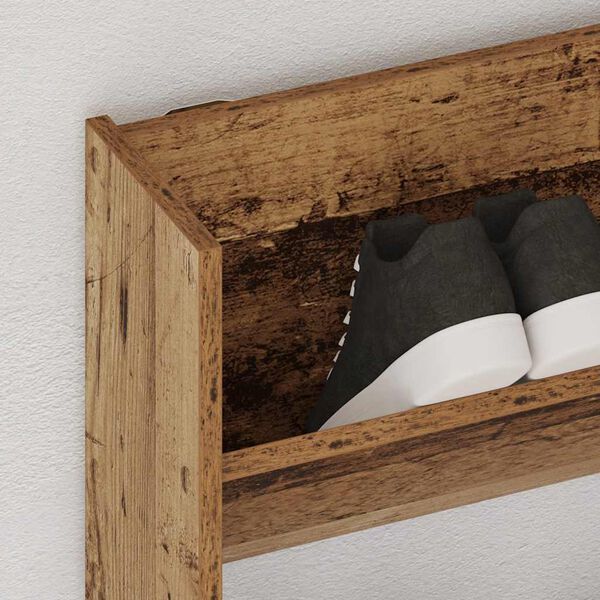 vidaXL Szafka ścienna na buty, stare drewno, 80x18x90 cm