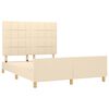 vidaXL Rama ł&oacute;żka bez materaca, kremowa, 140x200 cm, obita tkaniną