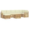 vidaXL Zestaw sof na zewnątrz 8 pcs Biały i kremowy 59 x 59 x 37 cm