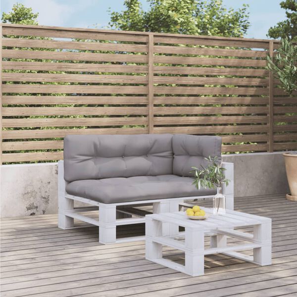 vidaXL Poduszki na palety, 3 szt., szare, tkanina