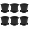 vidaXL Doniczki 6 pcs Czarny &Oslash; 15 x 12 cm Z tworzywa sztucznego
