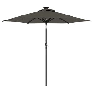 vidaXL Parasol ogrodowy LED, stalowy słupek, antracyt, 225x225x212 cm