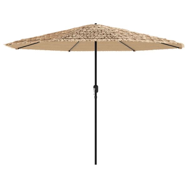 vidaXL Parasol ogrodowy z LED, stalowy słupek, brązowy, 324x324x247 cm