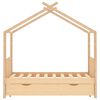 vidaXL Rama łóżka dziecięcego z szufladą, sosnowa, 80x160 cm