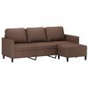 vidaXL 3-osobowa sofa z podn&oacute;żkiem, brązowa, 180 cm, sztuczna sk&oacute;ra