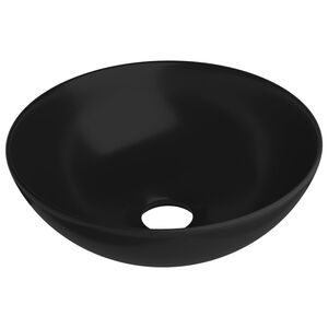 vidaXL Umywalka łazienkowa, ceramiczna, matowa czerń, okrągła