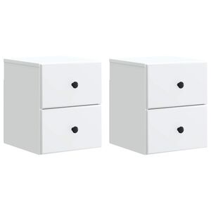vidaXL Wisząca Szafka Nocna z szufladą 2 pcs Biały 34,5 x 33 x 40 cm