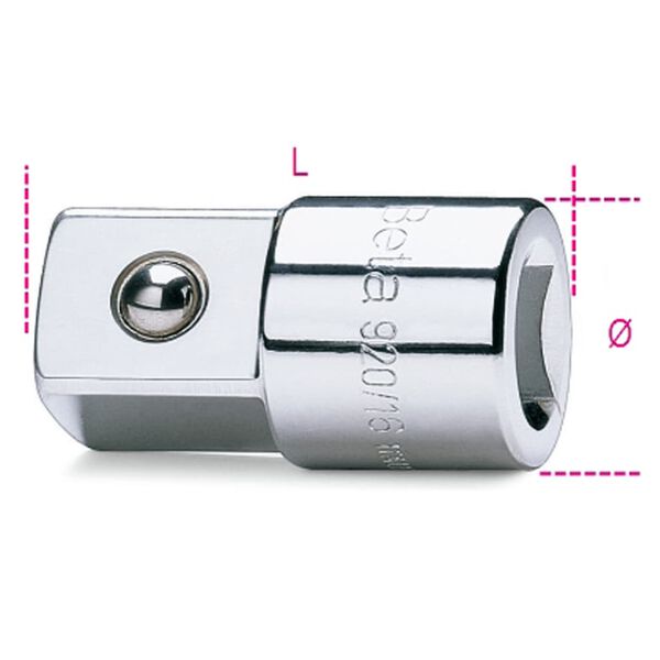 Beta Tools Łącznik przejściowy 920/16, 1/2" żeński i 3/4" męski