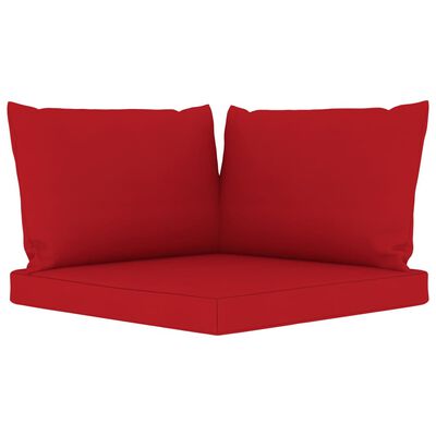 vidaXL 9-cz. zestaw wypoczynkowy do ogrodu, czerwone poduszki