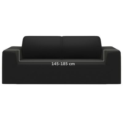 vidaXL Elastyczny pokrowiec na sofę 2-osobową, czarny, dżersejowy