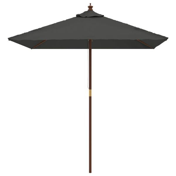 vidaXL Parasol ogrodowy na drewnianym słupku, antracyt, 198x198x231 cm