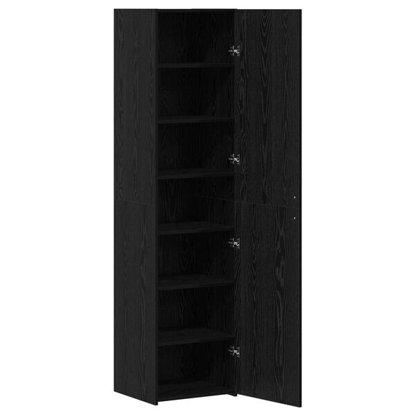vidaXL Highboard 2 pcs Czarny Dąb 45 x 42,5 x 185 cm