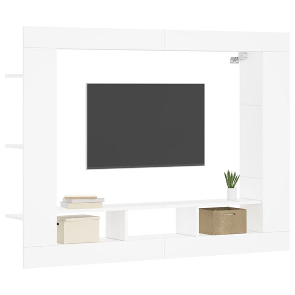 vidaXL Szafka pod TV, biała, 152x22x113 cm, materiał drewnopochodny