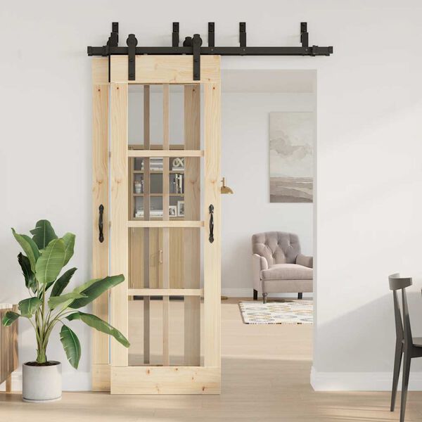 vidaXL System do montażu drzwi przesuwnych, 152,5 cm, stal, czarny