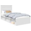 vidaXL Ramka ł&oacute;żka Z zagł&oacute;wkiem Biały 100 x 200 cm Lite drewno sosnowe