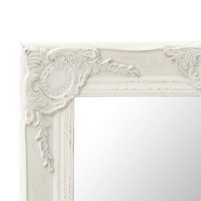 vidaXL Lustro ścienne w stylu barokowym, 50x40 cm, białe
