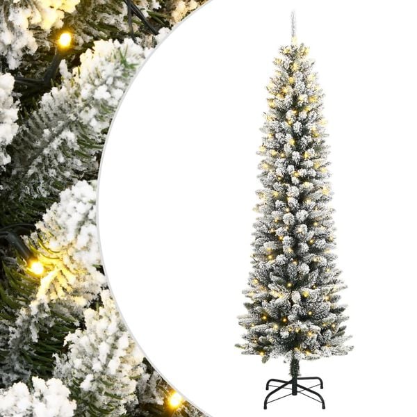 vidaXL Sztuczna choinka, ośnieżona, 150 lampek LED, 150 cm