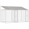 vidaXL Klatka dla psa z dachem srebrny 400 x 200 x 256 cm Stal i PE