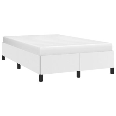 vidaXL Rama łóżka, biała, 120x190 cm, sztuczna skóra