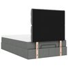 vidaXL Rama ł&oacute;żka otomana z materacem, szara, 120x200 cm, tkanina