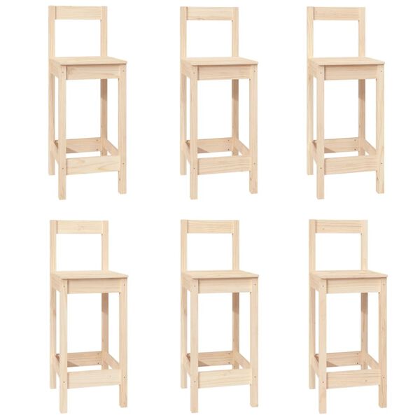 vidaXL 7-cz. zestaw mebli barowych, lite drewno sosnowe