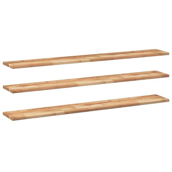 vidaXL P&oacute;łki ścienne, 3 szt., 160x20x2 cm, olejowane drewno akacjowe