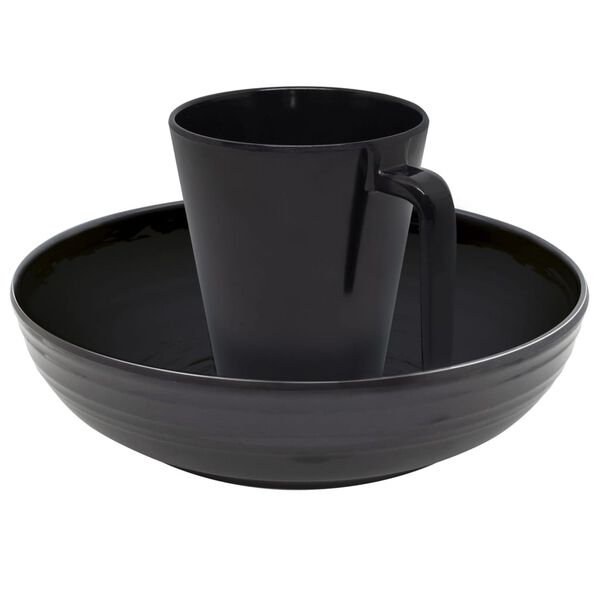 Eurotrail Zestaw naczyń Bahia, 16 części, melamina, czarno-niebieski