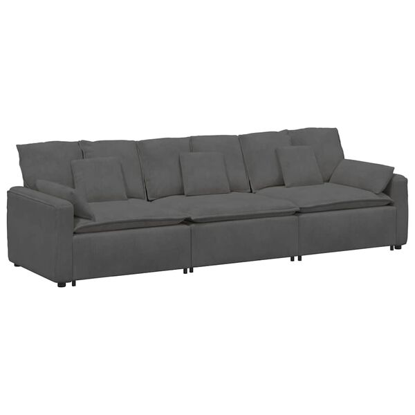 vidaXL Sofa modułowa z poduszkami ciemnoszara