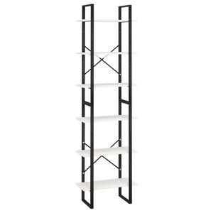vidaXL Regał na książki, biały, 60x30x210 cm, lite drewno sosnowe