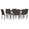 vidaXL 7-cz. zestaw mebli ogrodowych z poduszkami, polirattan i stal
