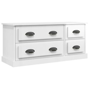 vidaXL Szafka pod TV, wysoki połysk, biała, 100x35,5x45 cm