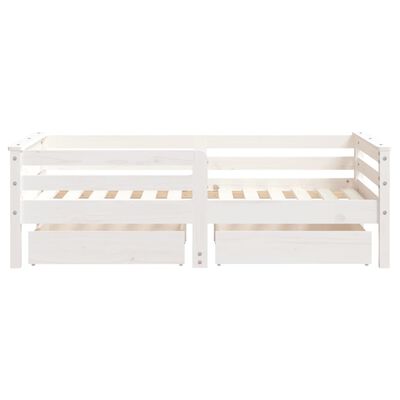 vidaXL Rama łóżka dziecięcego z szufladami, biała, 70x140 cm, sosnowa