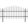 vidaXL Ogrodzenie ogrodowe z wł&oacute;cznią, stalowe, 1070x100 cm, czarne