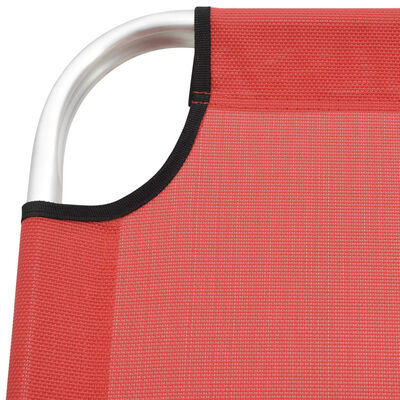 vidaXL Wysoki leżak dla seniora, składany, czerwony, aluminiowy