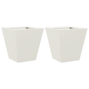 vidaXL Donice ogrodowe, 2 szt., białe, 30x30x30 cm, stalowe