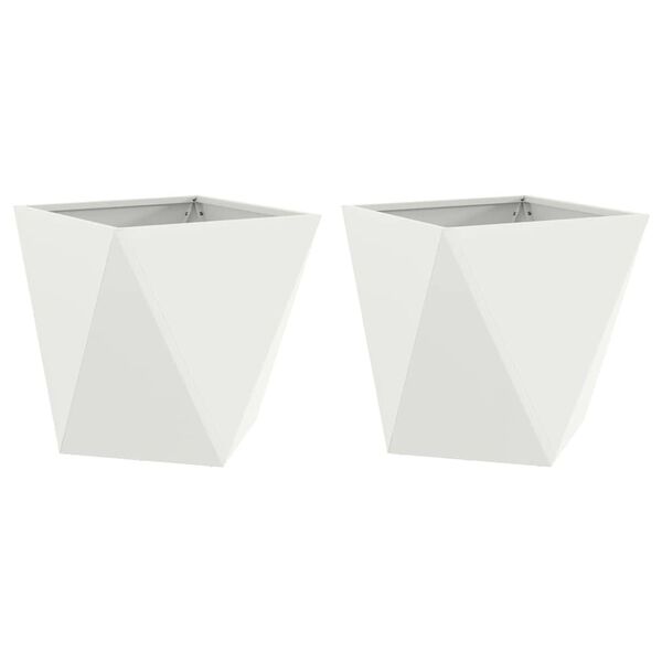 vidaXL Donica 2 pcs Biały 50 x 50 x 50 cm Stal