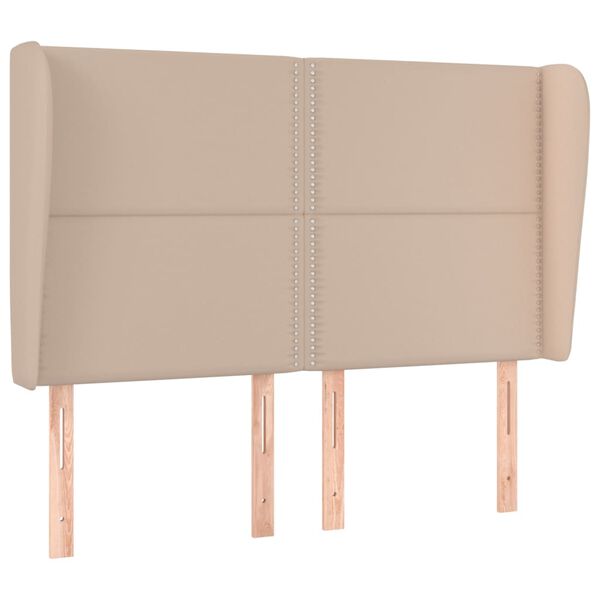 vidaXL Zagł&oacute;wek uszak, cappuccino, 147x23x118/128 cm, sztuczna sk&oacute;ra