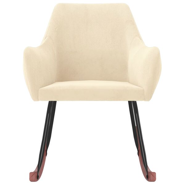 vidaXL Fotel bujany, kremowy, tapicerowany aksamitem