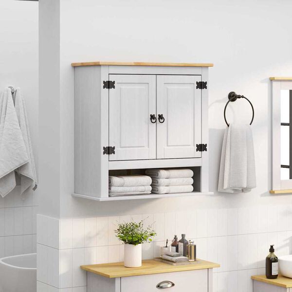 vidaXL Szafka wisząca z przechowywaniem Corona Biały 70 x 33 x 71,5 cm