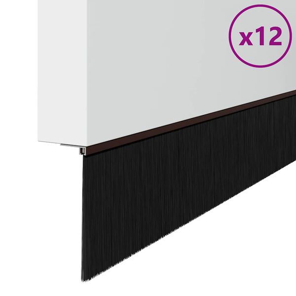 vidaXL Szczotki uszczelniające do drzwi samoprzylepne 12 pcs Brązowy