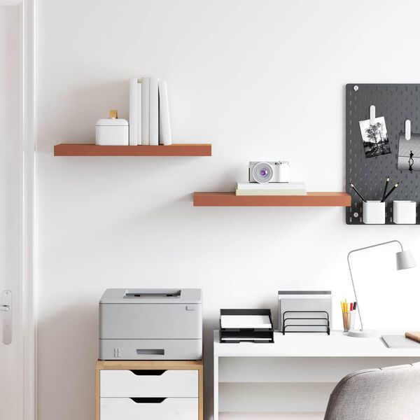 vidaXL P&oacute;łka ścienna z przechowywaniem 2 pcs Czerwony 60 x 23 x 4 cm