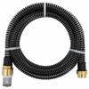 vidaXL Wąż ssący z mosiężnymi złączami, czarny, 1,1" 5 m, PVC