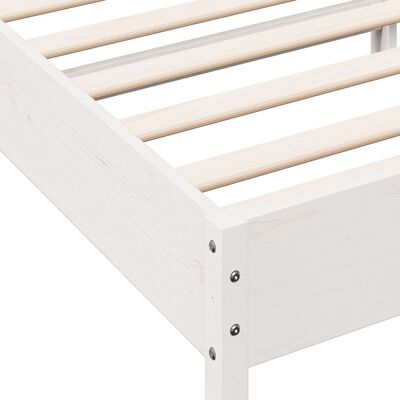 vidaXL Rama łóżka z wezgłowiem, biała, 100x200 cm, lite drewno sosnowe