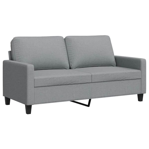 vidaXL Sofa 2-osobowa, jasnoszara, 140 cm, tapicerowana tkaniną