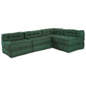 vidaXL Modularna jednostka sofy tkanina zielony 210 x 140 x 56 cm
