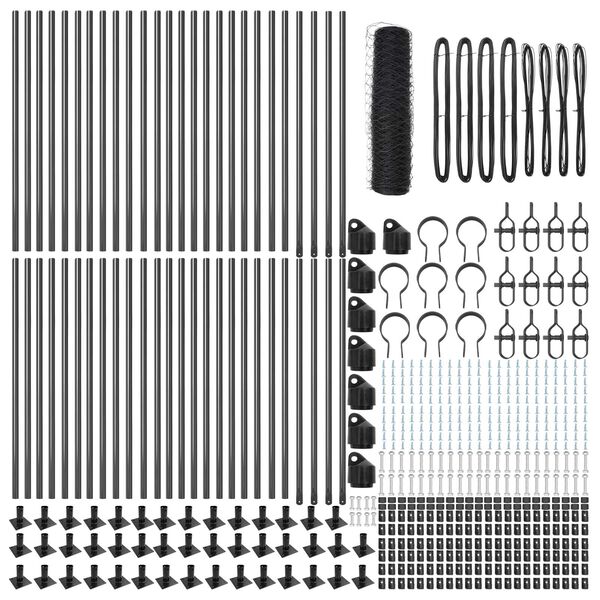 vidaXL Słupek ogrodzeniowy. Szary 100 x 0,8 m (siatka 50 mm)