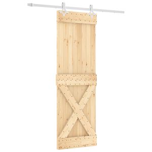 vidaXL Drzwi przesuwne 70 x 210 cm Lite Drewno Sosnowe (Nieobrobione)