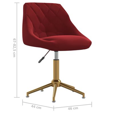 vidaXL Obrotowe krzesła stołowe, 4 szt., winna czerwień, aksamitne