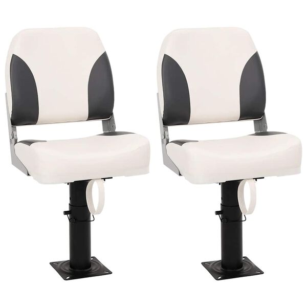 vidaXL Składane siedziska do łodzi, 2 zestaw, z niskim oparciem